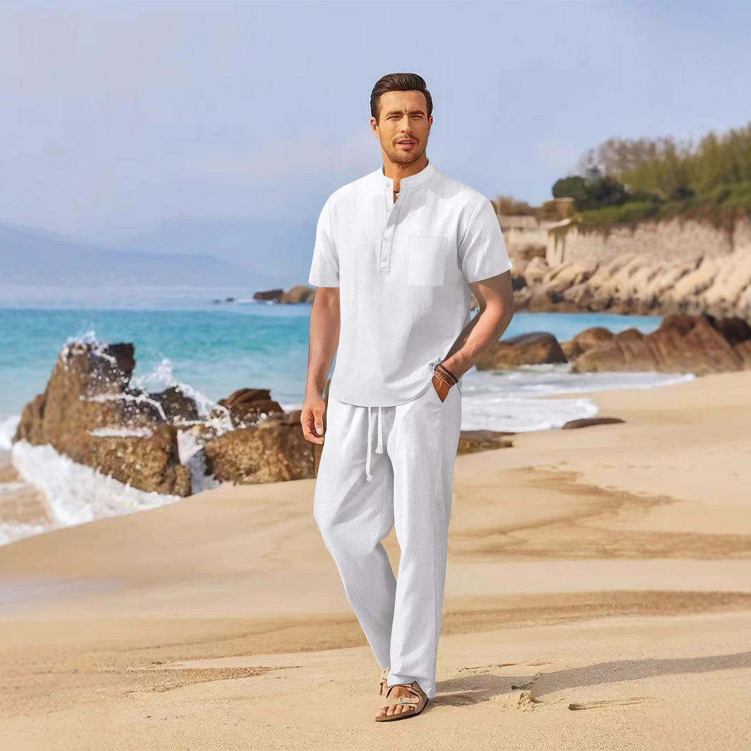 Loose Casual Cotton Linen Men' - огляд і ціна Linen Shirt Breathable