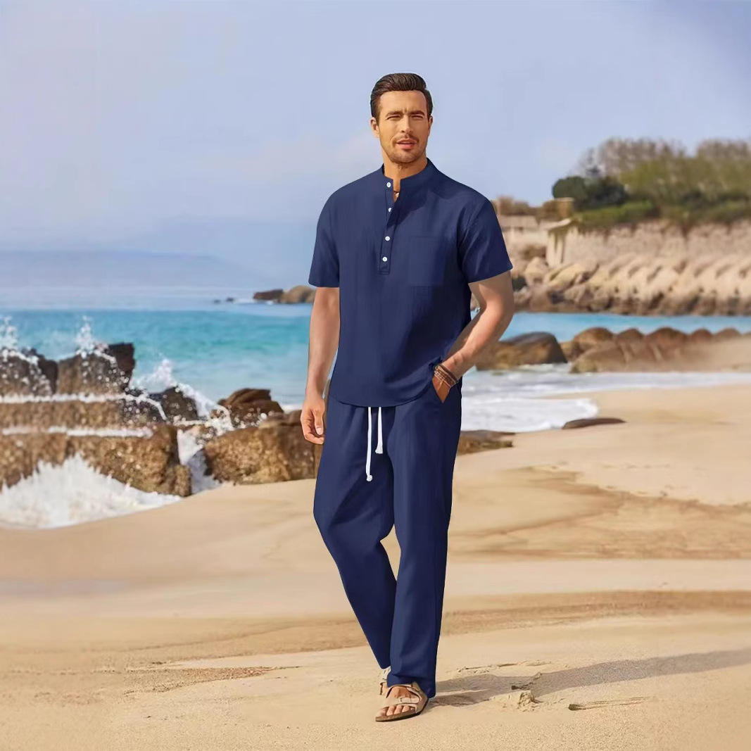 Loose Casual Cotton Linen Men' - огляд і ціна Linen Shirt Breathable