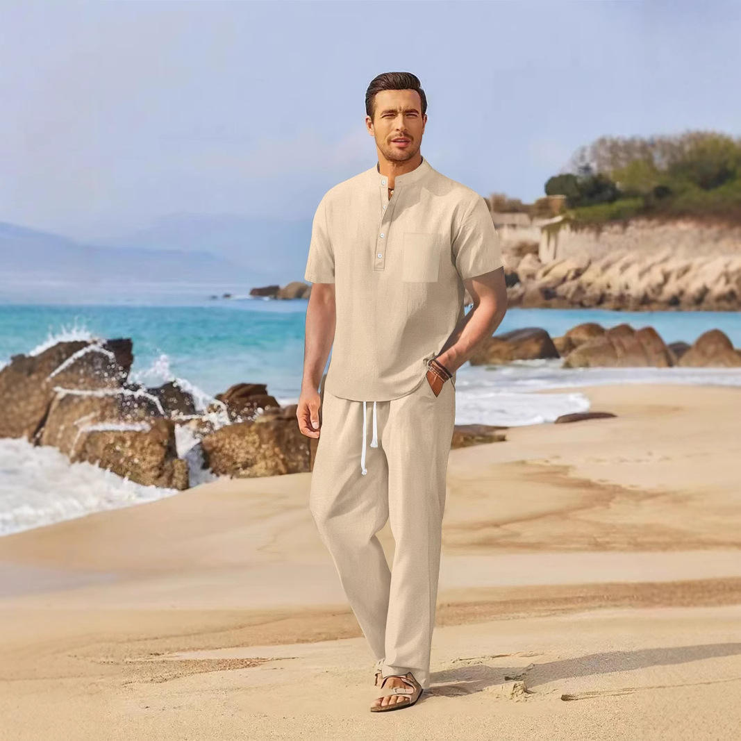 Loose Casual Cotton Linen Men' - огляд і ціна Linen Shirt Breathable