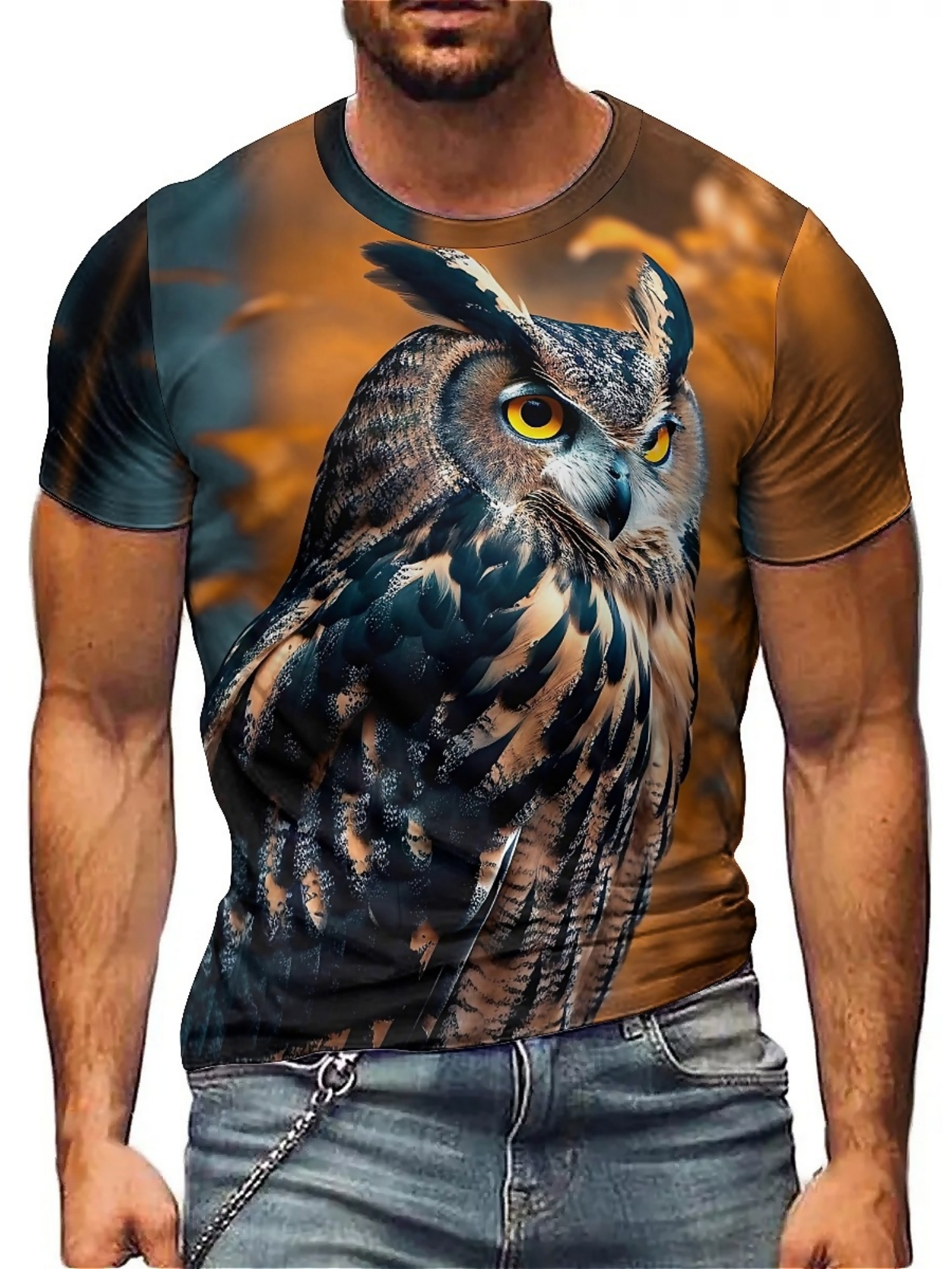 Men's & Women's 3D Print Owl G - огляд і ціна Tee Graphic Print