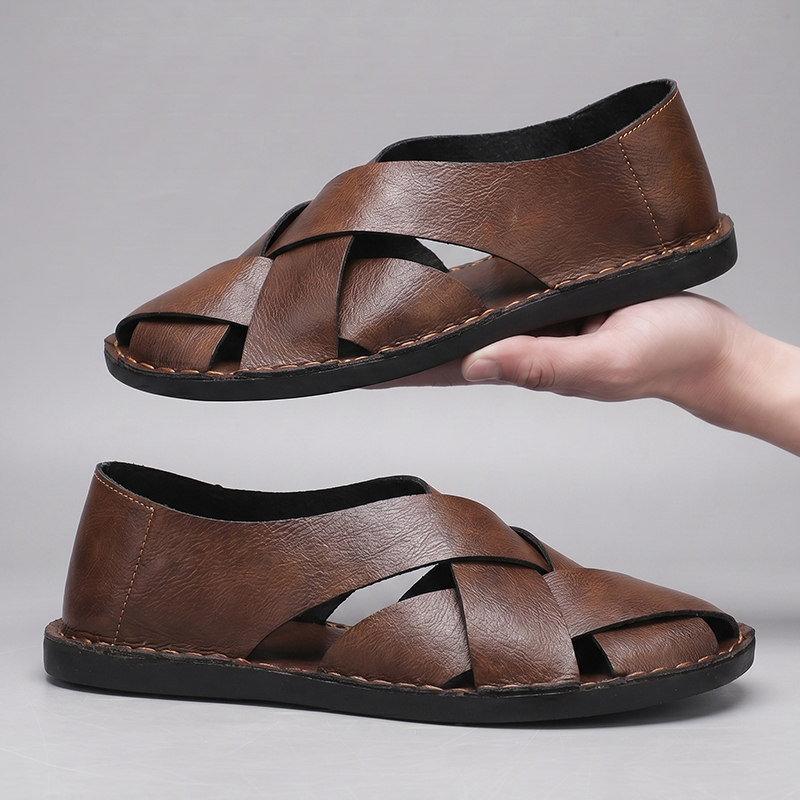 Summer Men's Cut-out Sandals N - огляд і ціна Flip Flop Leather Men
