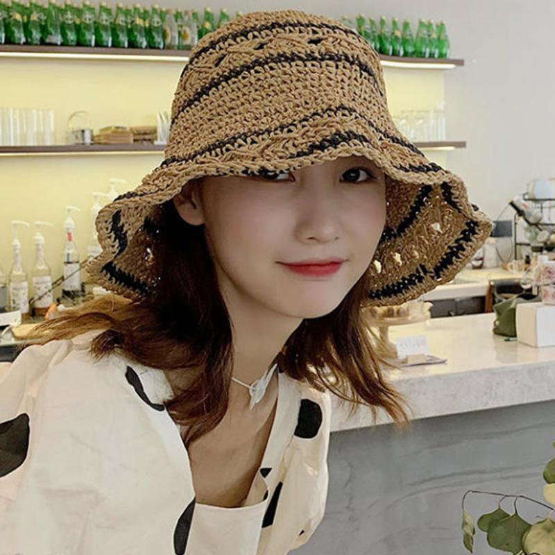 Women’s Foldable Striped Geome - огляд і ціна Bucket Hat Straw