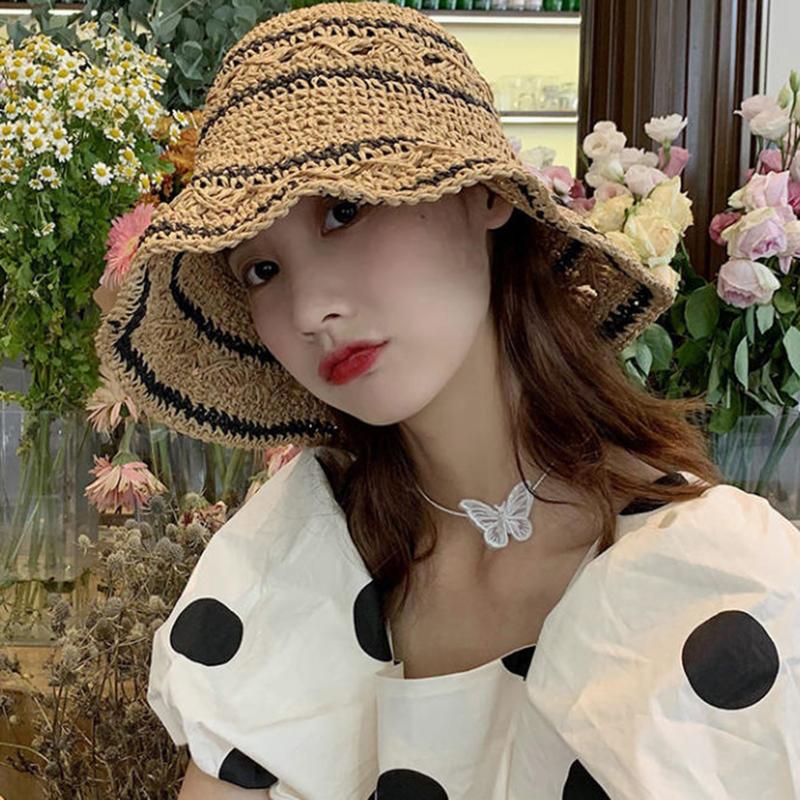 Women’s Foldable Striped Geome - огляд і ціна Bucket Hat Straw