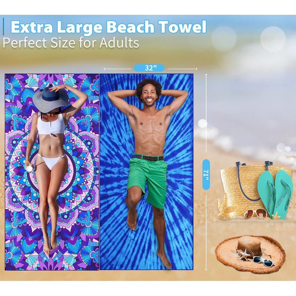 Lightweight Oversized 71x32 Be - огляд і ціна Beach Towel Large