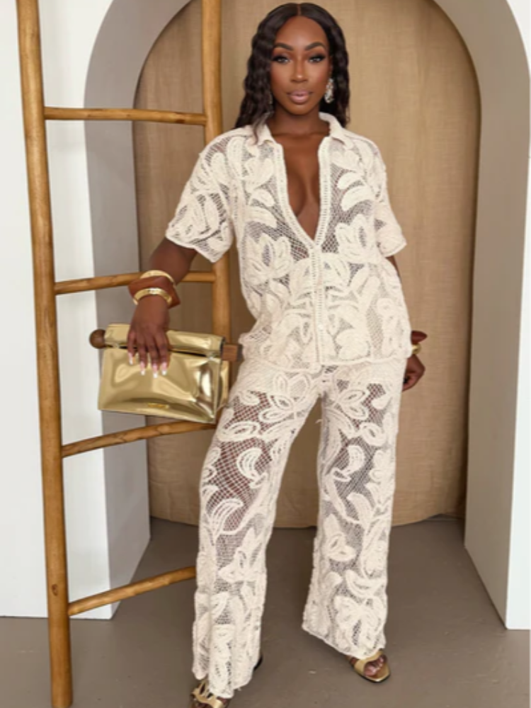 Women's Stylish 2 Piece Set Cr - огляд і ціна Resort Shirt Floral