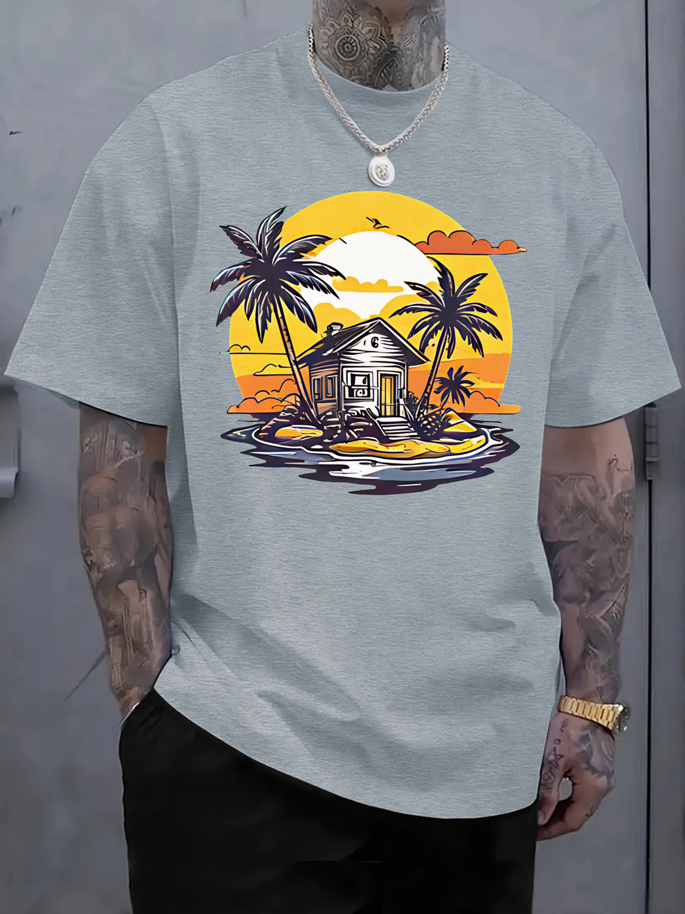 Men'S Cotton Casual T-Shirt Tr - огляд і ціна Linen Shirt Breathable