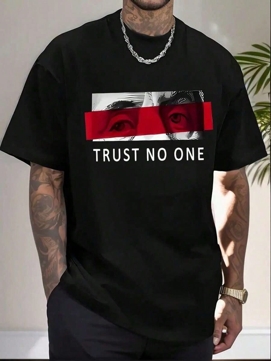 Black Cotton Graphic Tee with  - огляд і ціна Tee Graphic Print