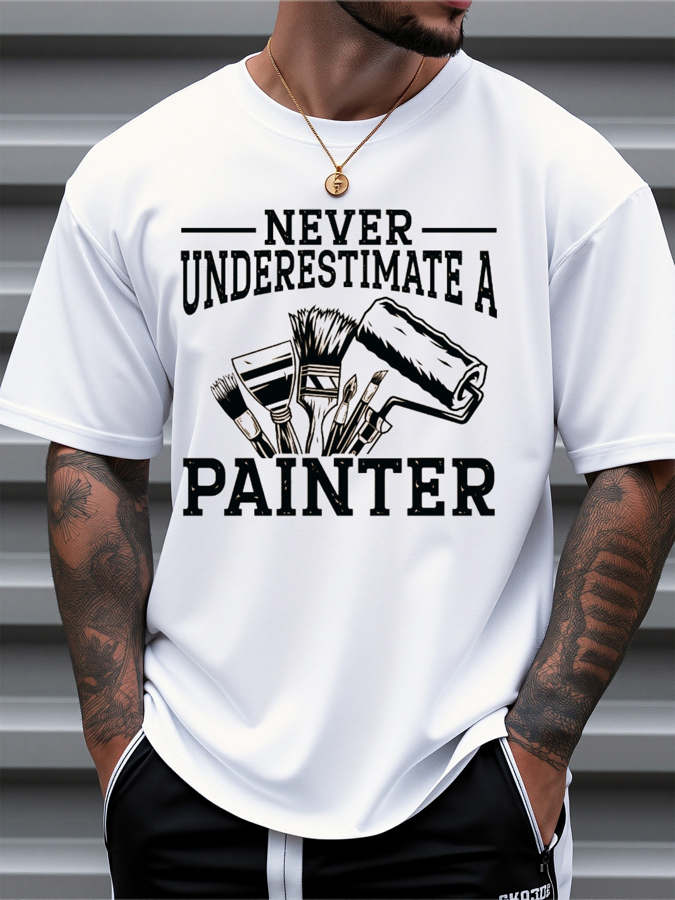 Men's Casual Graphic T-Shirt D - огляд і ціна Linen Shirt Breathable