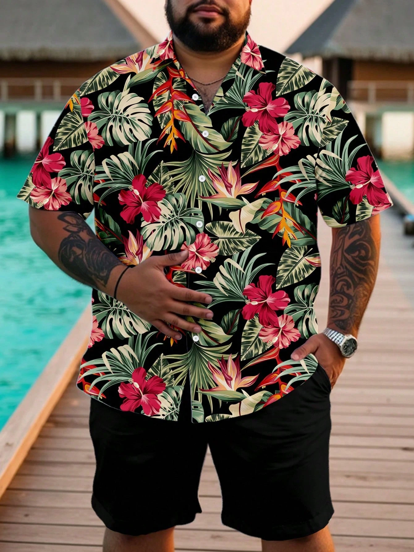 Casual Hawaiian Shirt Men Trop - огляд і ціна Resort Shirt Floral