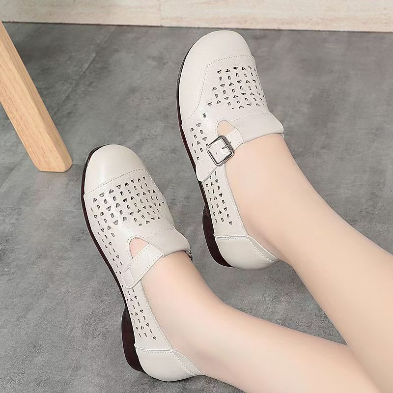 Women's Leather Hollow Out Low - огляд і ціна Casual Sandal Leather