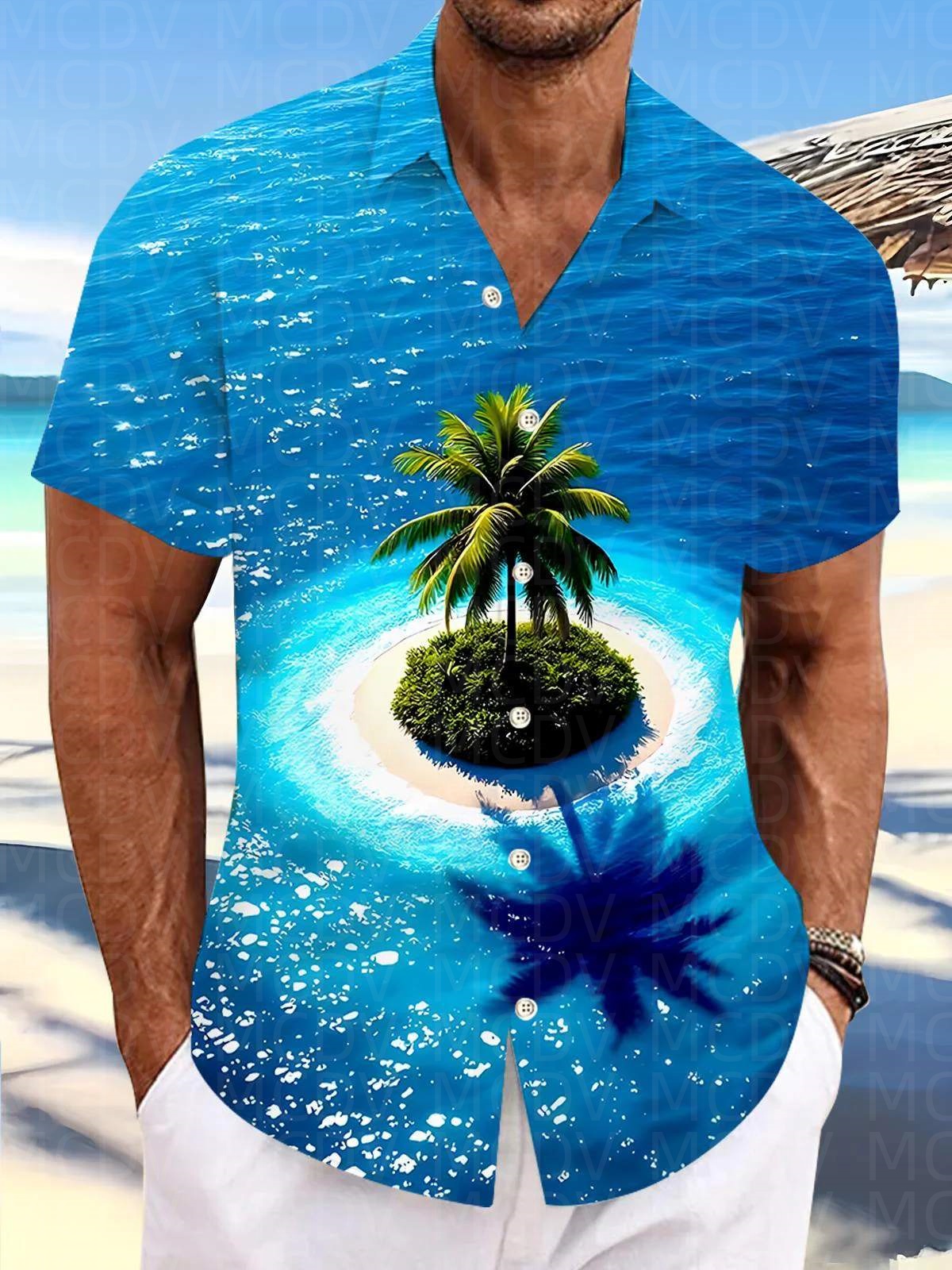 Motorcycle Pattern Men's Hawai - огляд і ціна Shirt Camp Collar