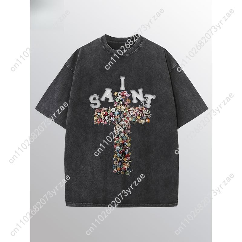 SAINT Retro Tshirt Man Woman H - огляд і ціна Linen Shirt Breathable