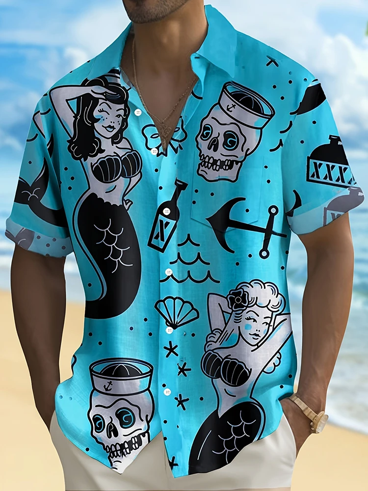 Summer Men's Fashion Casual So - огляд і ціна Resort Shirt Floral