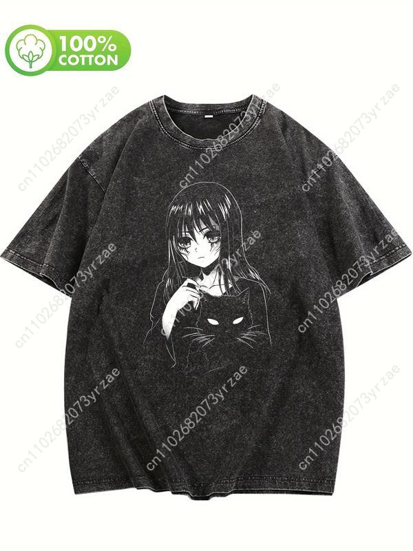 Black Cat Patterns Retro Tshir - огляд і ціна Linen Shirt Breathable