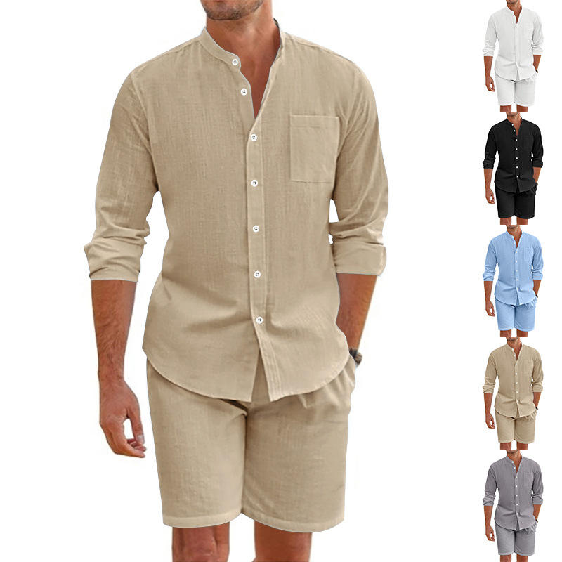 Men's Summer Linen Button up S - огляд і ціна Linen Shirt Breathable