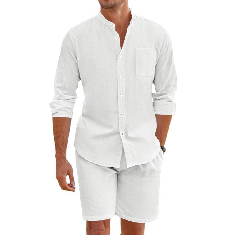 Men's Summer Linen Button up S - огляд і ціна Linen Shirt Breathable