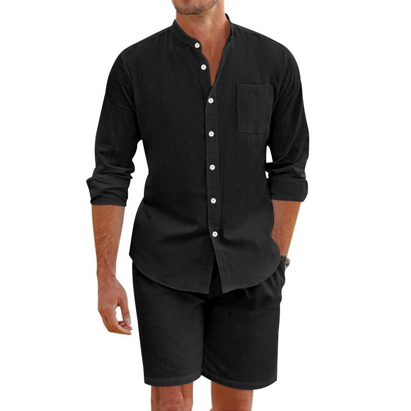 Men's Summer Linen Button up S - огляд і ціна Linen Shirt Breathable