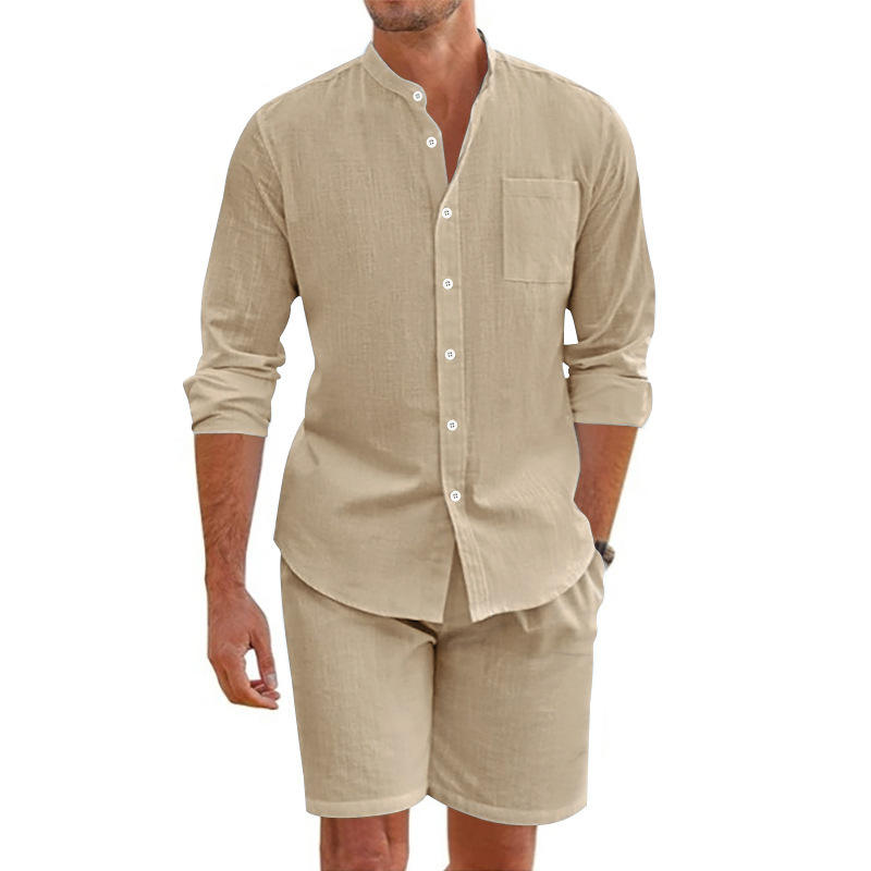Men's Summer Linen Button up S - огляд і ціна Linen Shirt Breathable
