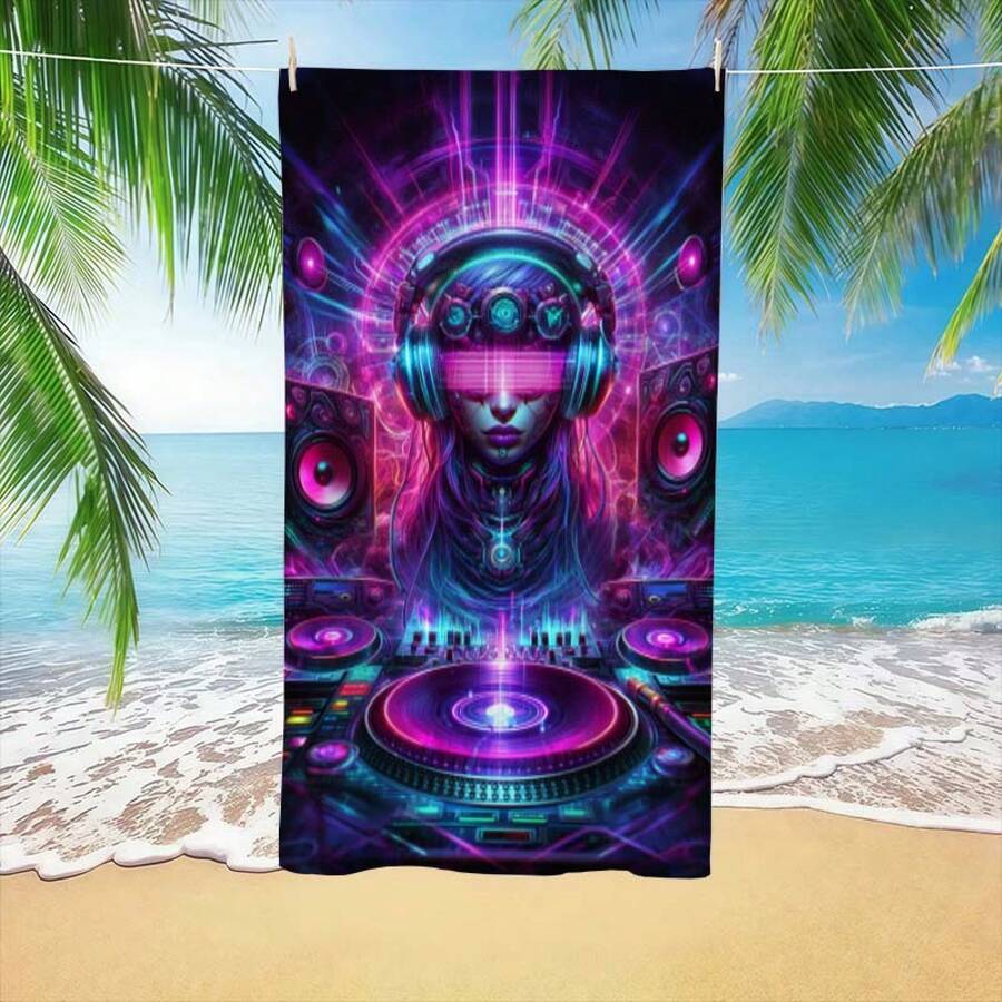 Extra Large Cyberpunk DJ Patte - огляд і ціна Beach Towel Large