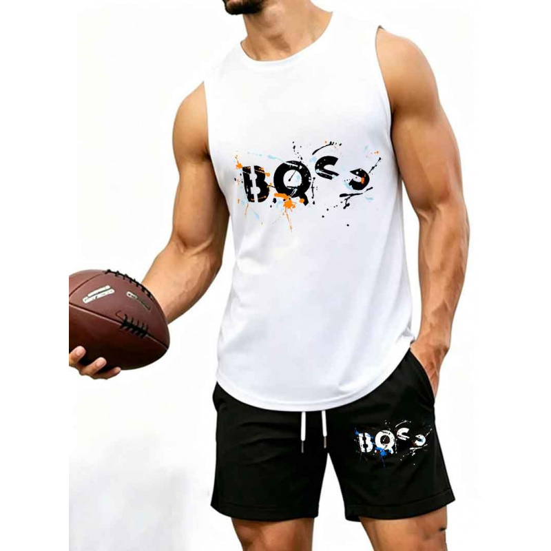 Men's  Graffiti Letter Print 2 - огляд і ціна Tank Top Muscle