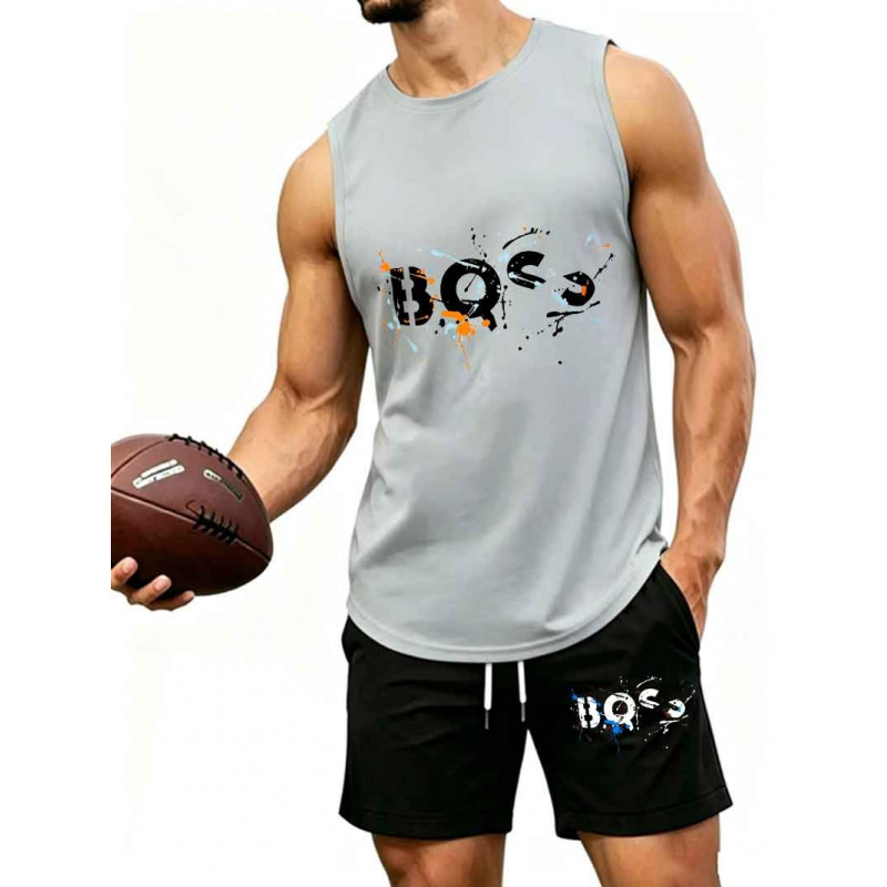 Men's  Graffiti Letter Print 2 - огляд і ціна Tank Top Muscle