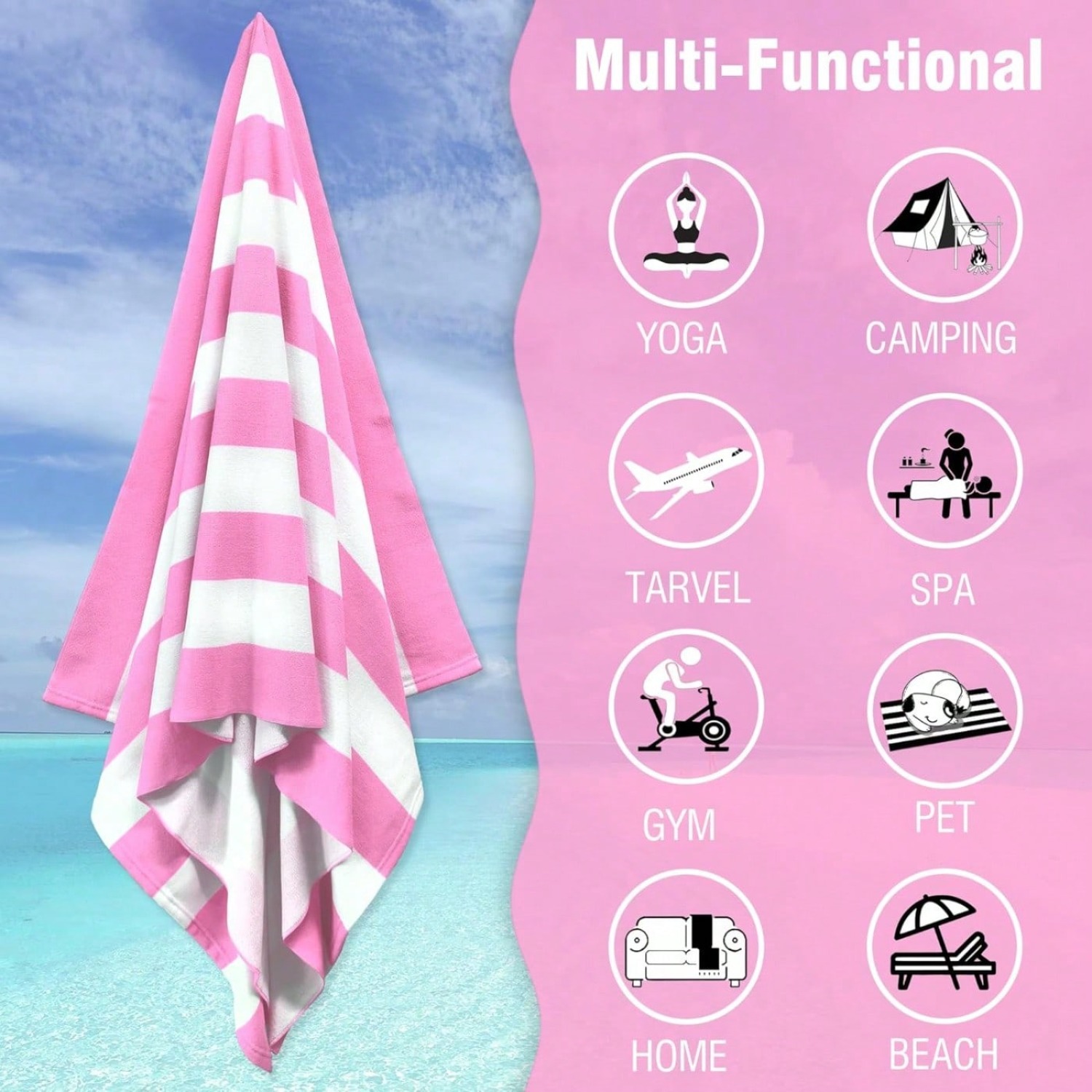 1 PC Large Oversized Beach Tow - огляд і ціна Beach Towel Large
