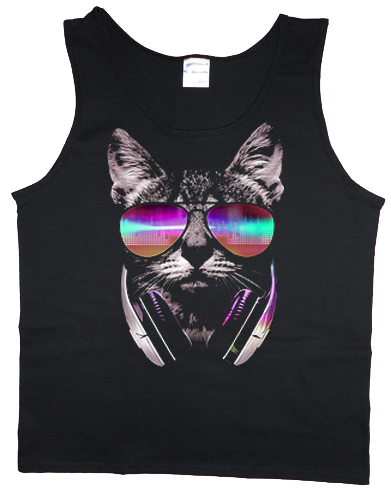 Funny DJ cat design sleeveless - огляд і ціна Tank Top Muscle