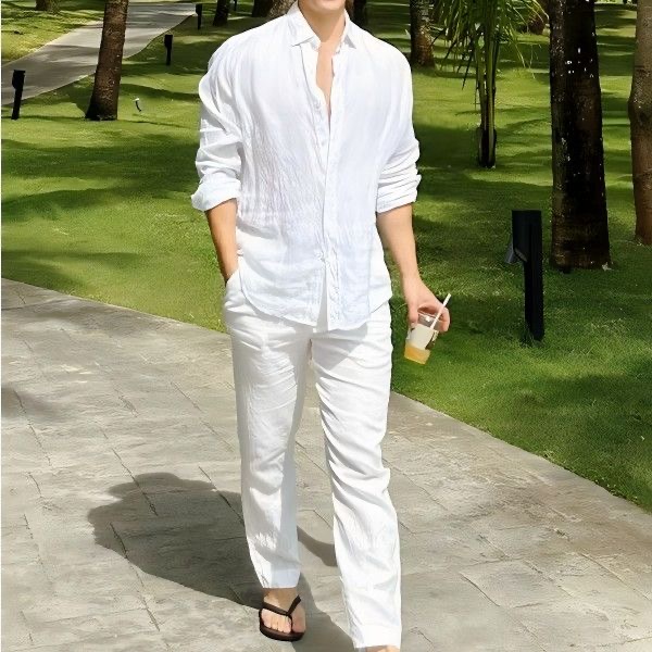 Beach Vacation Style Cotton Li - огляд і ціна Linen Shirt Breathable
