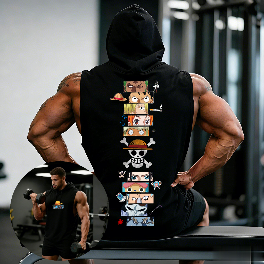 One Piece Anime Hoodie Sleevel - огляд і ціна Tank Top Muscle