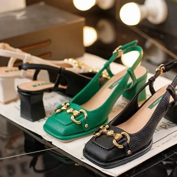 2026 New Retro Square Head Hig - огляд і ціна Casual Sandal Leather