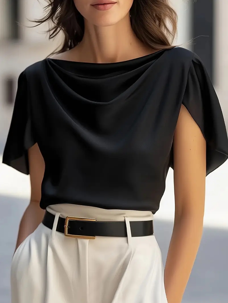 Elegant Draped Collar Butterfl - огляд і ціна Shirt Camp Collar