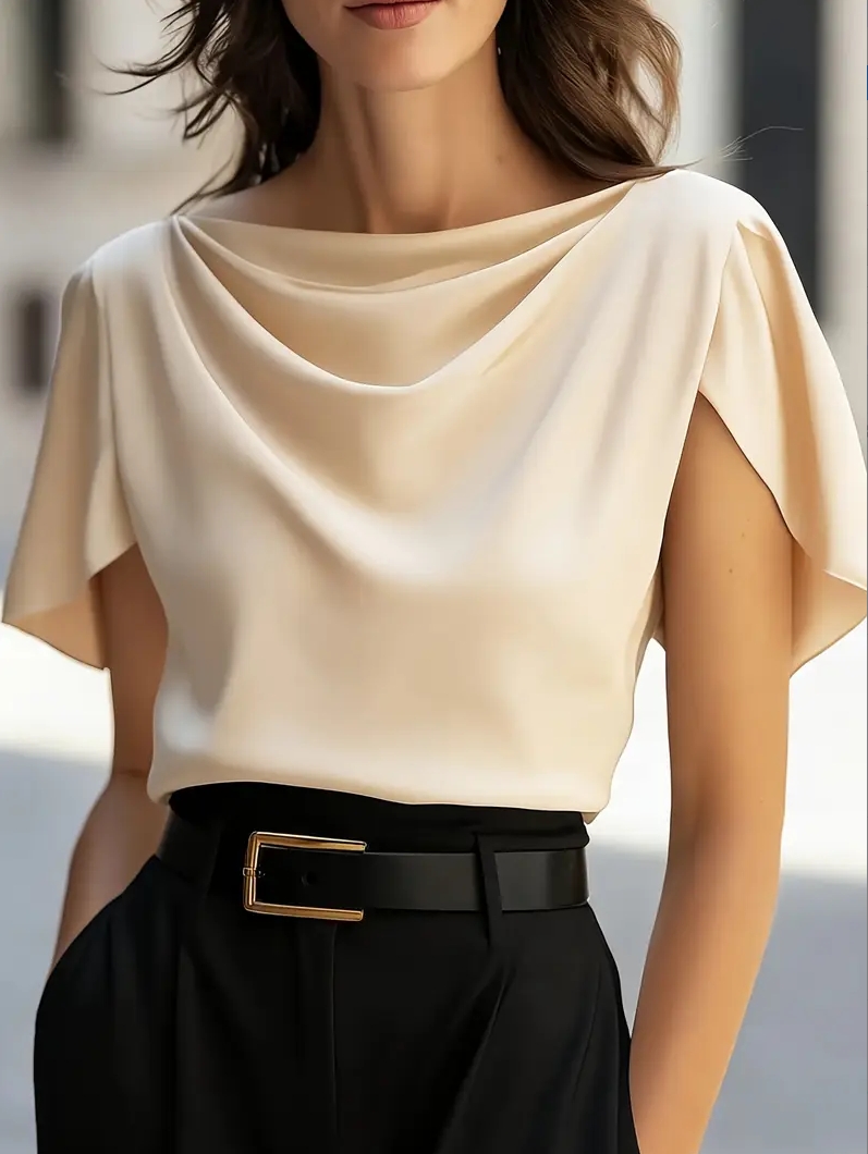 Elegant Draped Collar Butterfl - огляд і ціна Shirt Camp Collar