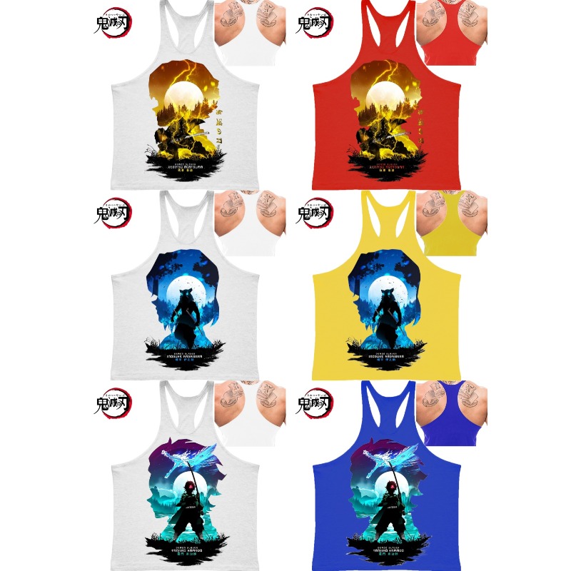 (Demon Slayer) GYM Mens Tank T - огляд і ціна Tank Top Muscle