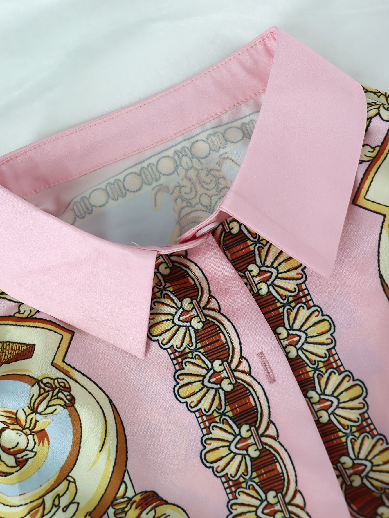 Women 2 Piece Set Ornate Print - огляд і ціна Shirt Camp Collar