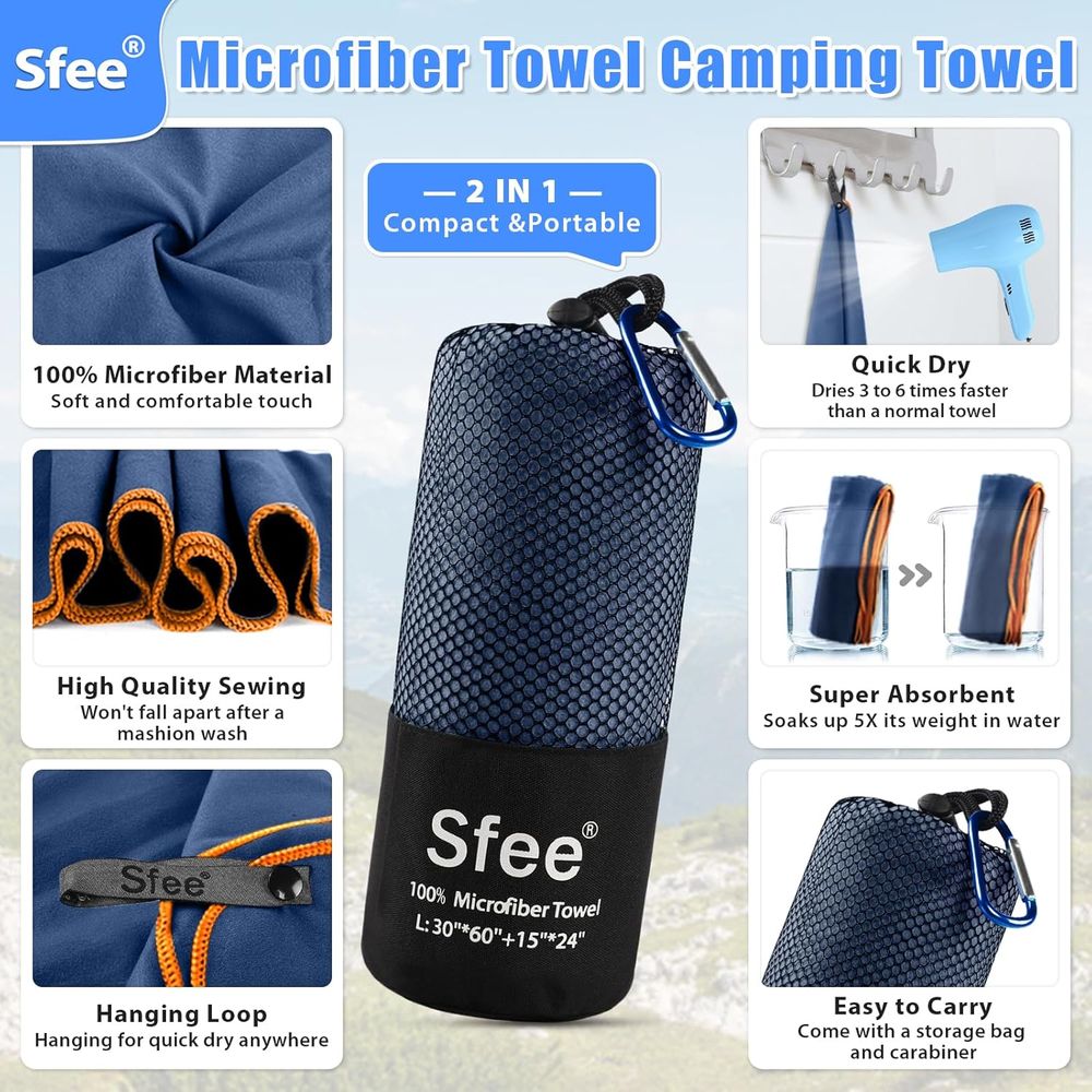 Compact Large Absorbent Travel - огляд і ціна Beach Towel Large